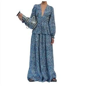 NEW ESCVDO margarita top in print blue